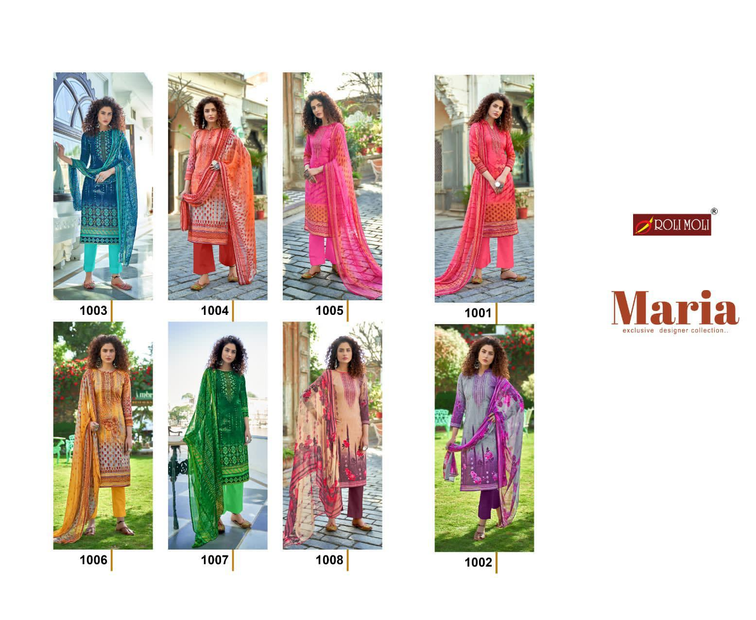 Roli Moli Maria Cambric Cotton Print With Siroswki Diamond Work Dress Material Catalog