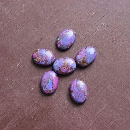 5x7mm Purple Copper Turquoise Oval Cabochon Loose Gemstones