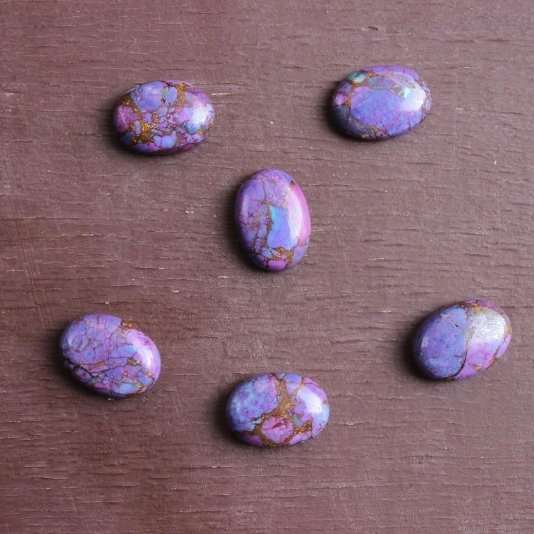 5x7mm Purple Copper Turquoise Oval Cabochon Loose Gemstones