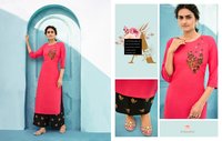 Kalaroop Milka Rayon With Fancy Embroidery Work Kurti With Plazzo Catalog
