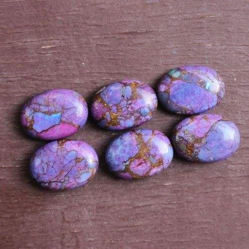 7x9mm Purple Copper Turquoise Oval Cabochon Loose Gemstones