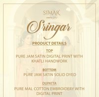 Glossy Sringar Jam Satin Digital Print With Khatli Work Straight Salwar Suit Catalog