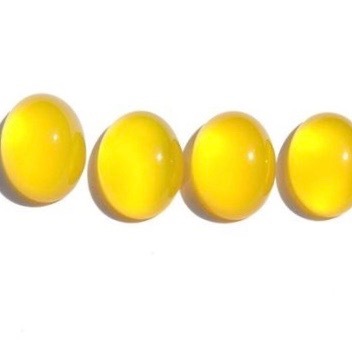 7x9mm Yellow Chalcedony Oval Cabochon Loose Gemstones