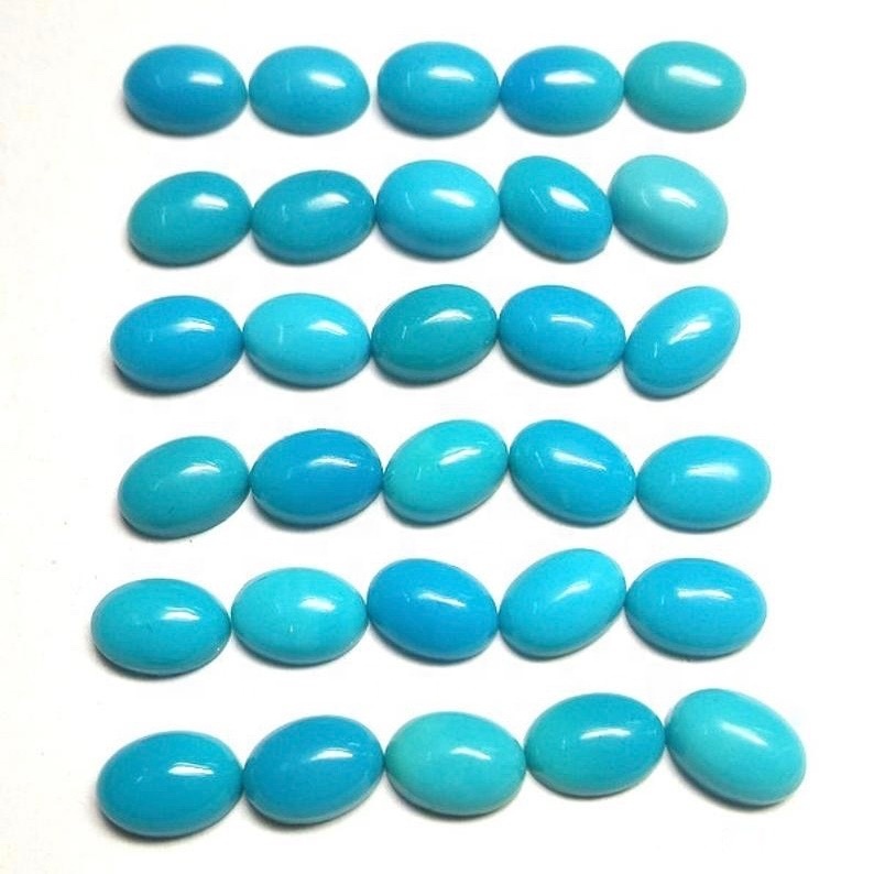 5x7mm Sleeping Beauty Turquoise Oval Cabochon Loose Gemstones