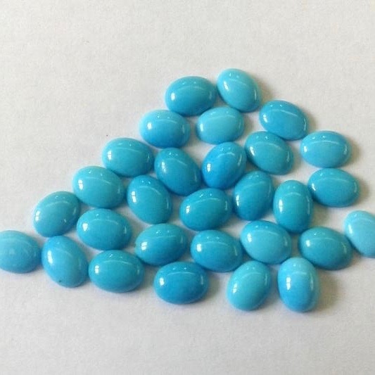 6x8mm Sleeping Beauty Turquoise Oval Cabochon Loose Gemstones