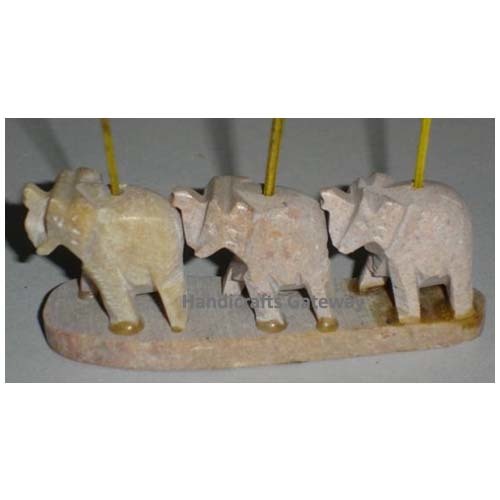 Natural Stone Carved Elephant Sculpture
