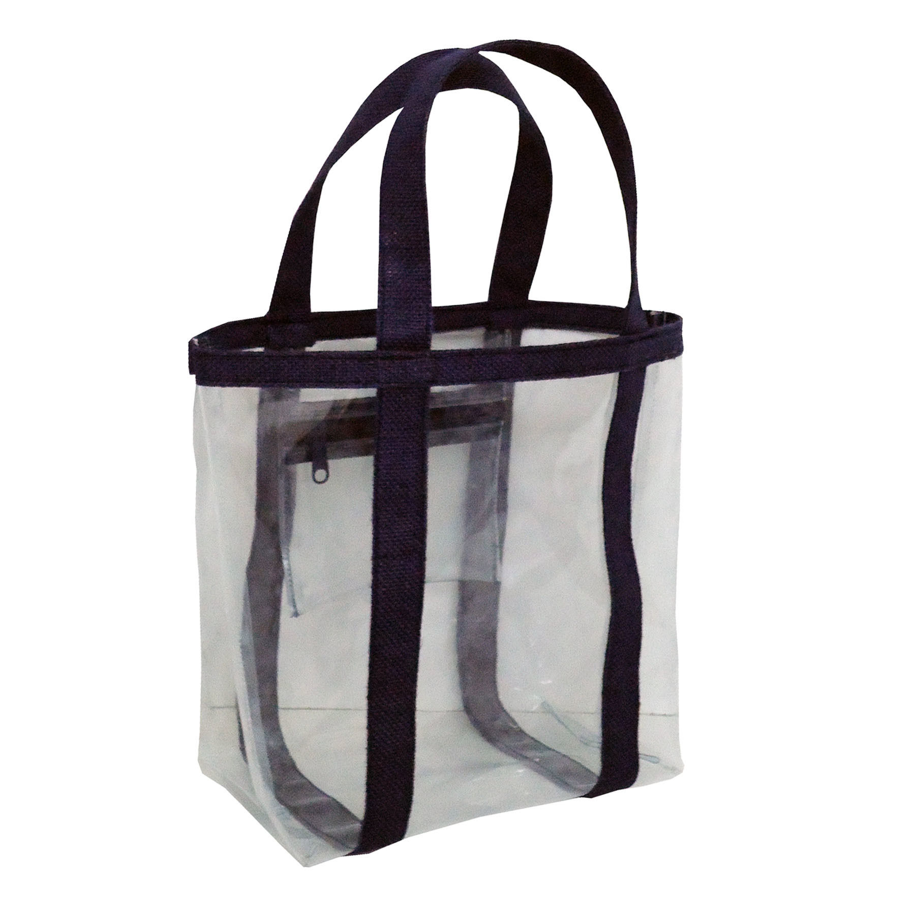 Hanging Zip Pocket Inside With Jute Handle Pvc See Through Tote Bag at ...