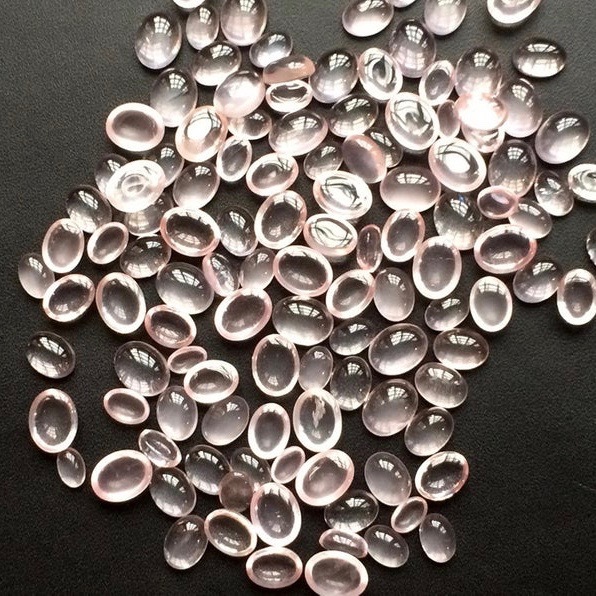 6x8mm Rose Quartz Oval Cabochon Loose Gemstones