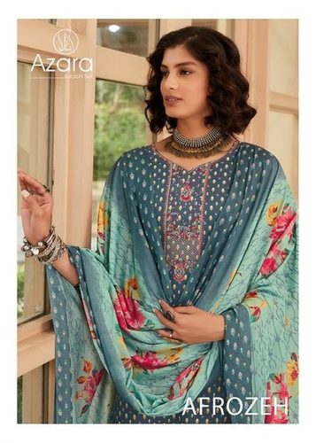 Azara Afrozeh Cambric Cotton Print With Embroidery Dress Material Catalog