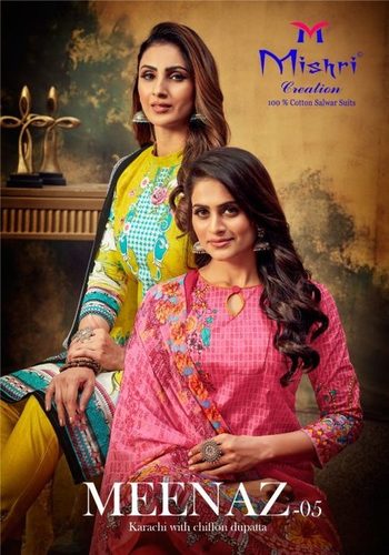 Mishri Creation Meenaz Vol 5 Cotton Karachi Printed Dress Material Catalog