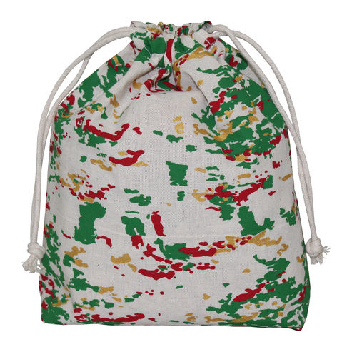 Multicolor Allover Print 150 Gsm Natural Cotton Drawstring Bag Capacity: 1 Kgs Kg/Day