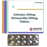 Cefixime 200mg + Dicloxacillin 500mg Tablets
