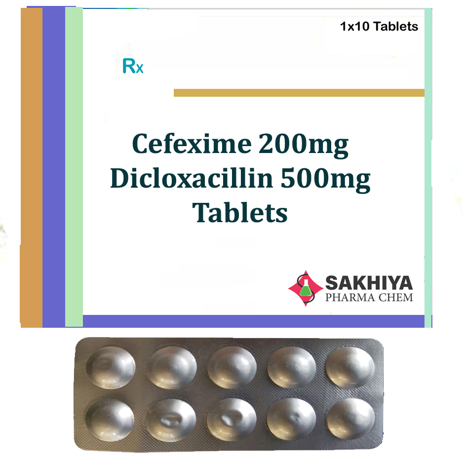 Cefixime 200mg + Dicloxacillin 500mg Tablets