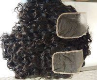 Natural Curly Human Hair Transparent Lace Closure 4x4