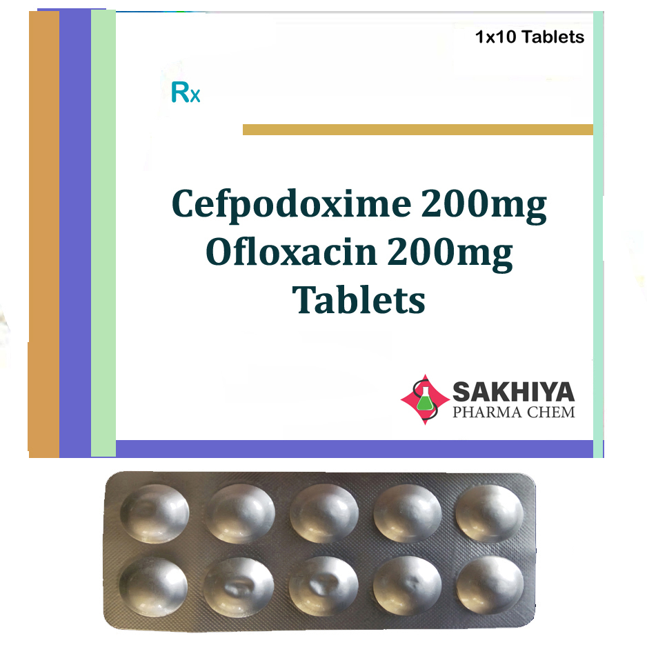Cefpodoxime 200mg + Ofloxacine 200mg  Tablets