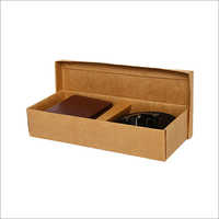 Men Brown And Black Leather Accessory Gift Set