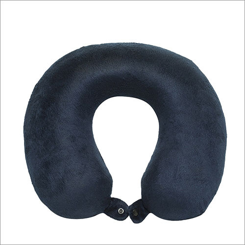 Navy Blue Solid Memory Foam Travel Neck Pillow