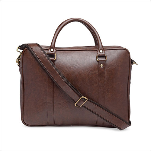 Brown Solid Laptop Bag