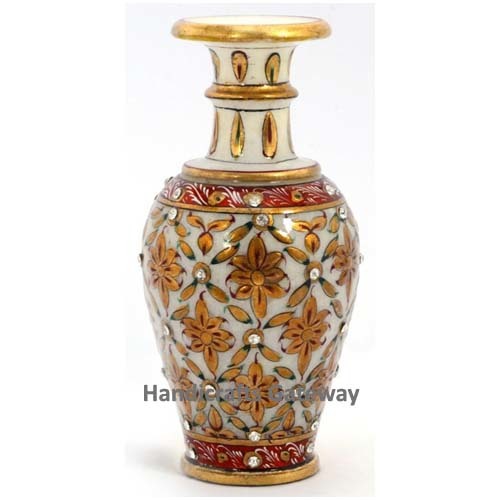 Multi Color Beautiful Marble Flower Vase For Home