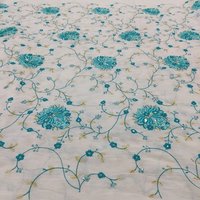Cambric Cotton Needle Matching Thread With Sequence & Jari Machine Embroidery Fabrics