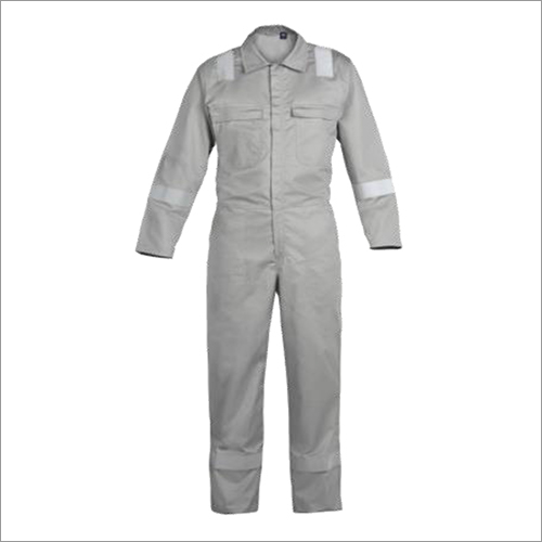 55% Mod Acrylic Inherent FR-Protex Safety Coverall - Unisex, Various Sizes Available, Grey Color, Ideal for Industrial Use