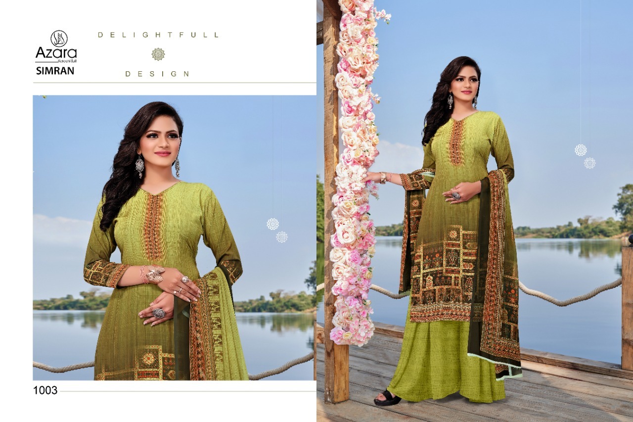 Azara Simran Crape Digital Printed Dress Material Catalog