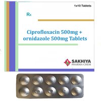 Ciprofloxacin 500mg + ornidazole 500mg Tablets