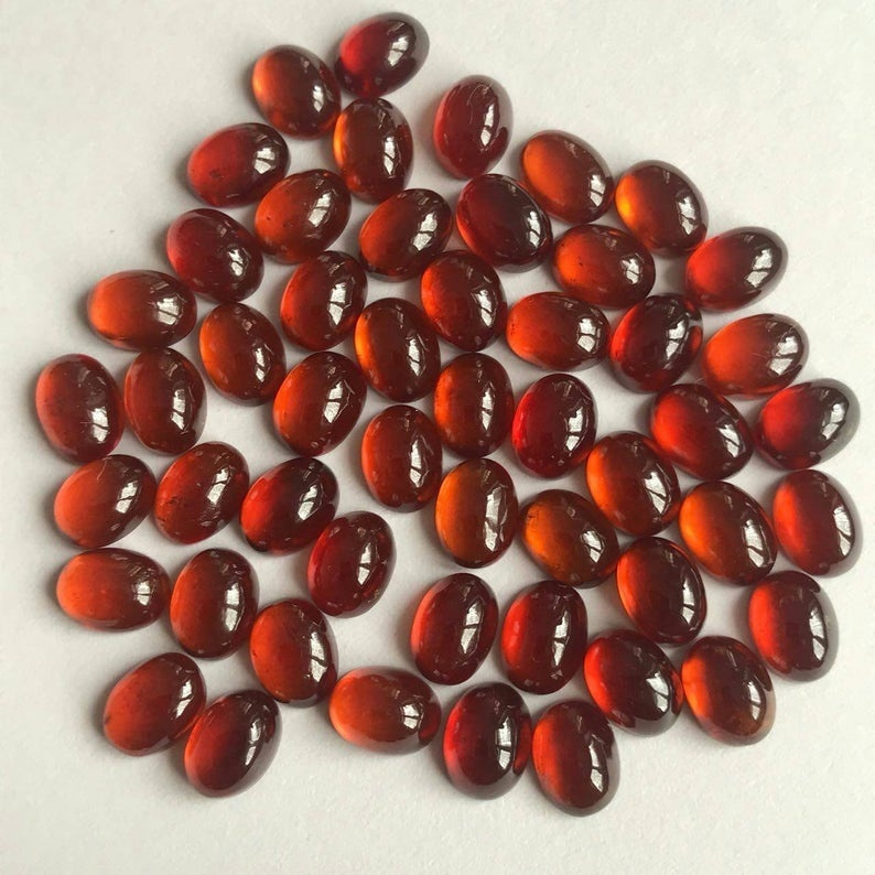 9x11mm Hessonite Garnet Oval Cabochon Loose Gemstones
