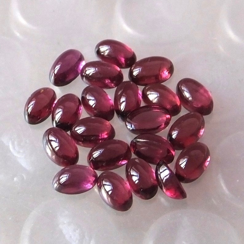 3x4mm Rhodolite Garnet Oval Cabochon Loose Gemstones