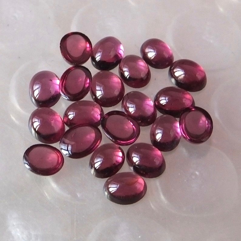 3x5mm Rhodolite Garnet Oval Cabochon Loose Gemstones