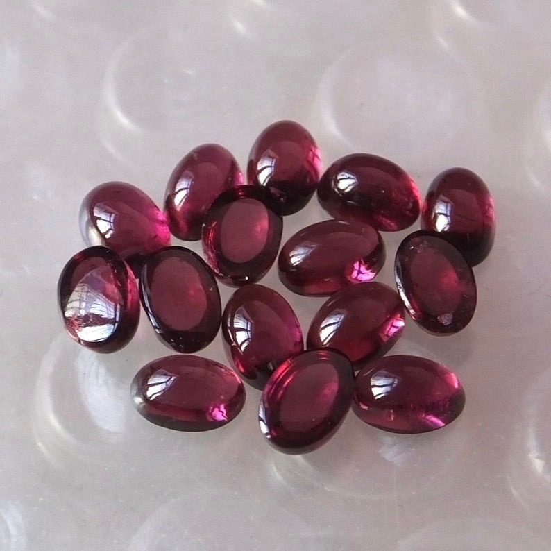 4x6mm Rhodolite Garnet Oval Cabochon Loose Gemstones