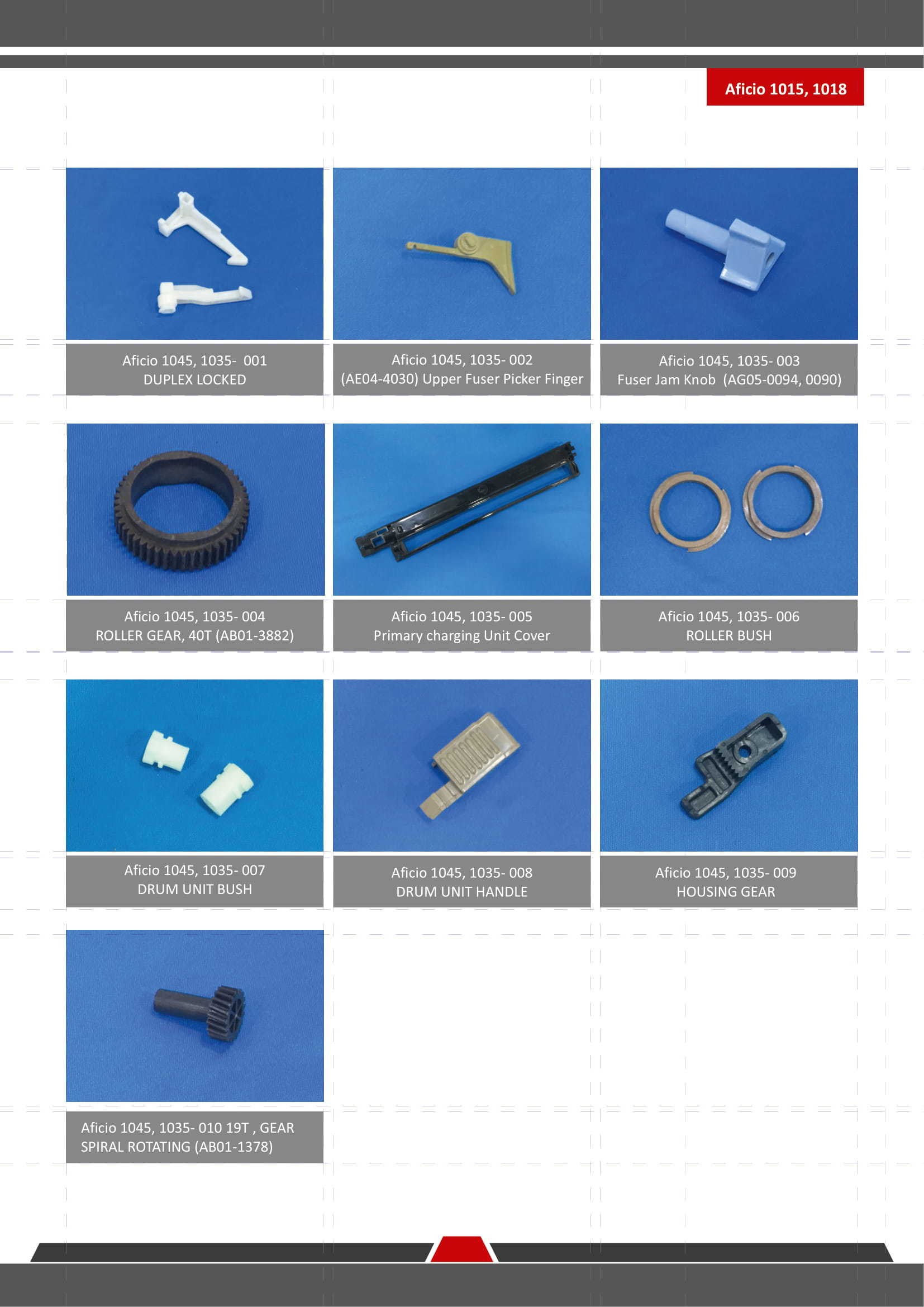 RICOH AFICIO 1015/1018 SPARE PARTS