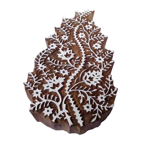 Large Floral Wooden Block Printing Stamps