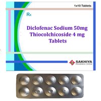 Diclofenac Sodium 50mg + Thiocolchicoside 4mg Tablets