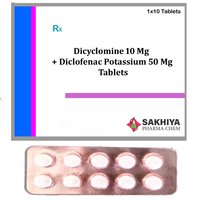 Dicyclomine 10mg + Diclofenac Potassium 50mg  Tablets