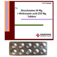 Dicyclomine 10mg + Mefenamic acid 250mg Tablets