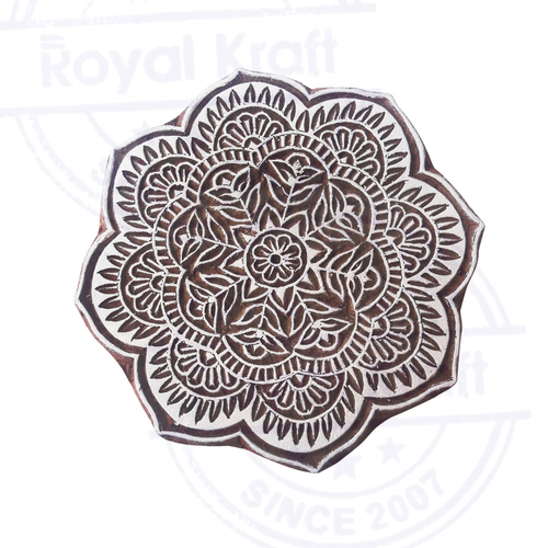 5 Inch Large Round  Wooden Block Printing Stamps