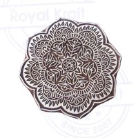 5 Inch Large Round  Wooden Block Printing Stamps