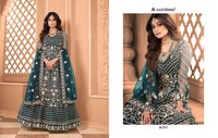 Aashirawad Advika Butterfly Net With Embroidery Gown Type Salwar Suit Catalog