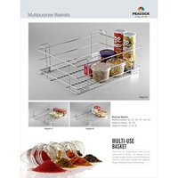 Stainless Steel Kitchen Basket - 4-12 Inch Height, 20 Inch Length, 9-32 Inch Width | Sleek Design, Easy To Move Handles, Versatile Use