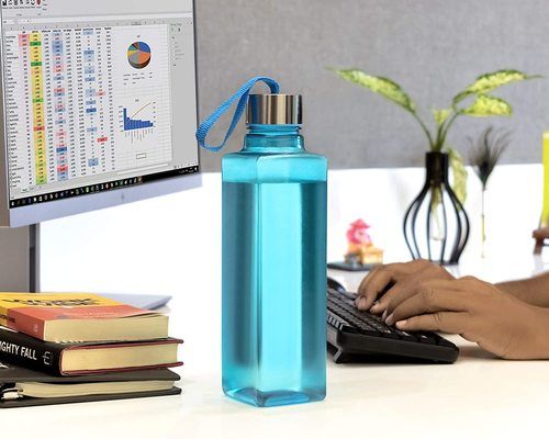 Square Shape Multicolor Water/fridge Bottle