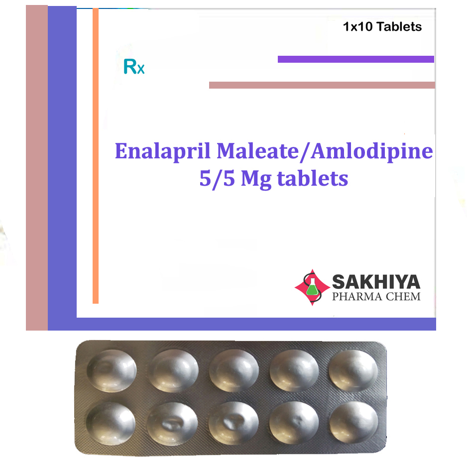 Enalapril Maleate 5mg + Amlodipine 5 mg Tablets