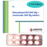 Ethambutol Hcl 800mg + Isoniazide 300mg Tablets