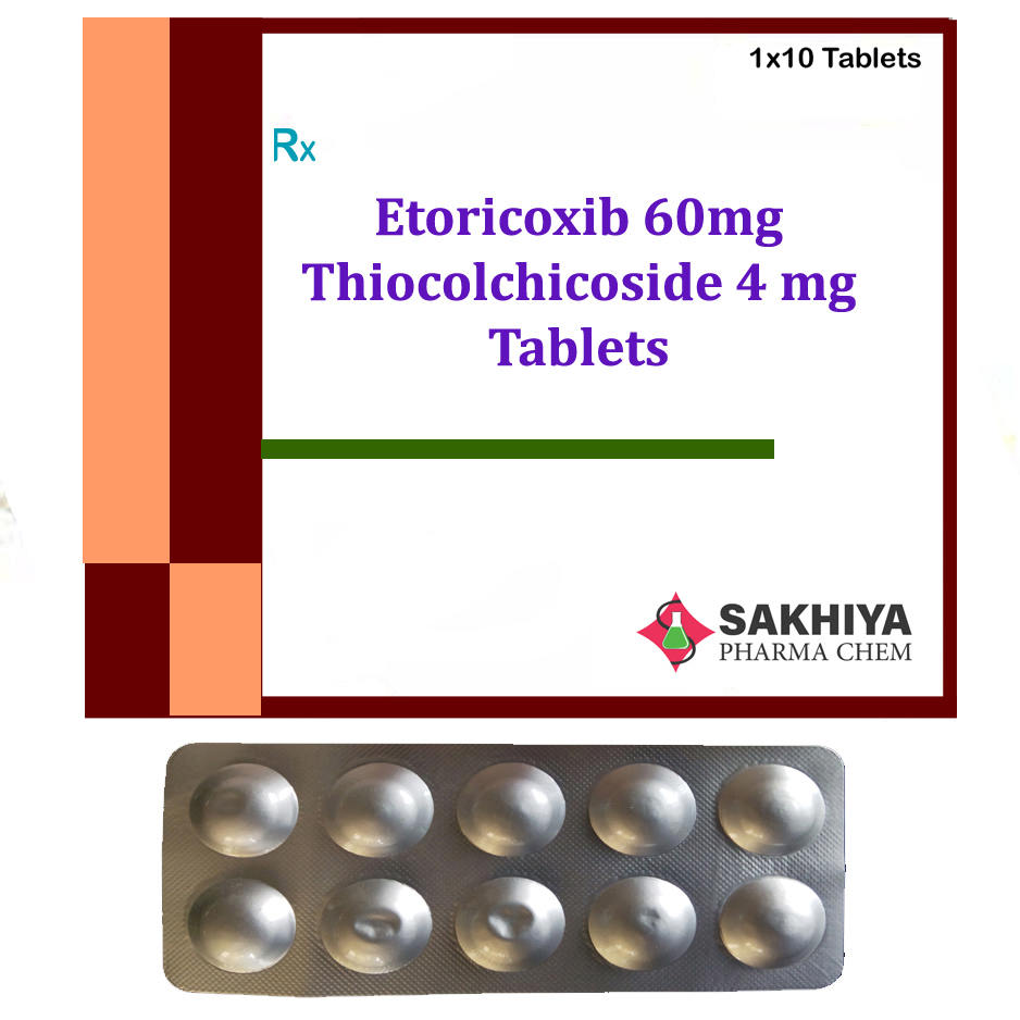 Etoricoxib 60mg + Thiocolchicoside 4mg Tablets
