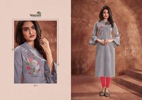 Vardan Designer Cloud Cotton With Embroidery Work Kurti Catalog