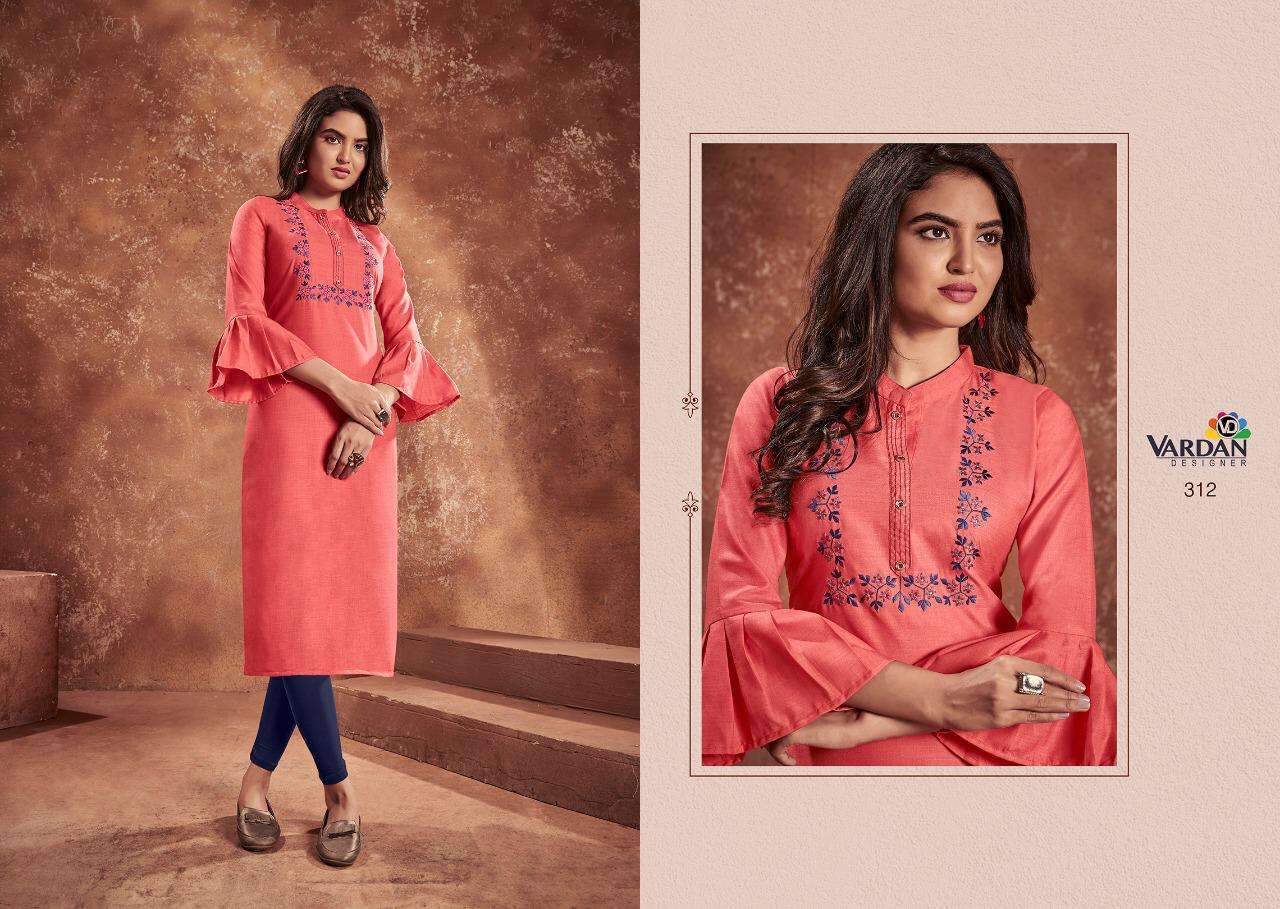 Vardan Designer Cloud Cotton With Embroidery Work Kurti Catalog