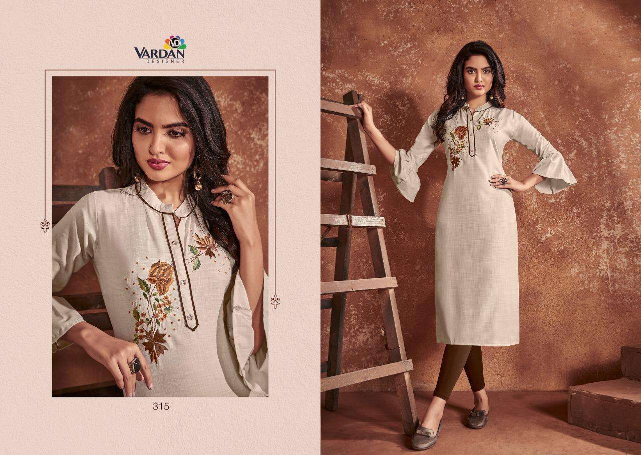 Vardan Designer Cloud Cotton With Embroidery Work Kurti Catalog