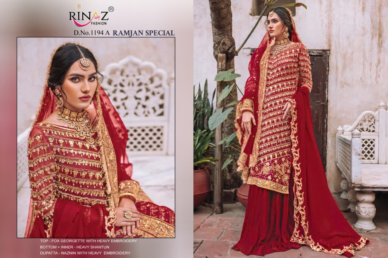 Rinaz Fashion Ramjan Special Georgette With Embroidery Pakistani Suit Catalog