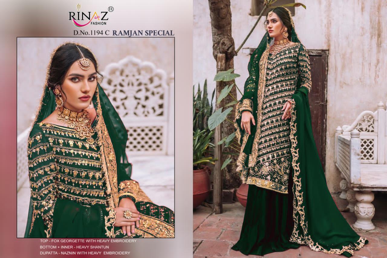 Rinaz Fashion Ramjan Special Georgette With Embroidery Pakistani Suit Catalog