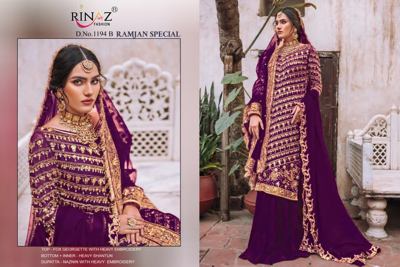 Rinaz Fashion Ramjan Special Georgette With Embroidery Pakistani Suit Catalog